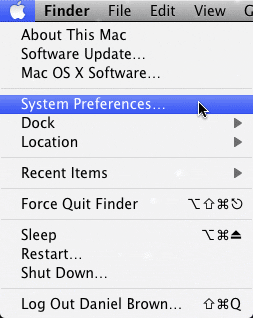 System Preferences Screen